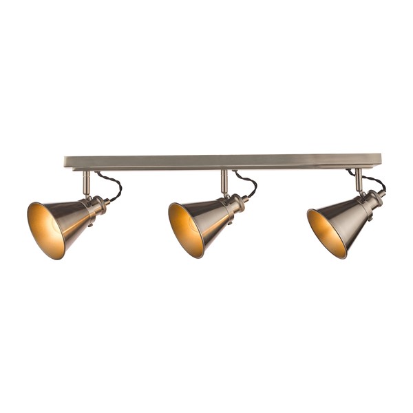 (image for) Laura Ashley Rufus 3 Light Bar Spotlight Industrial Nickel